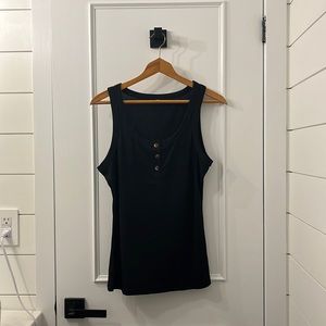 Amazon Black Slim Fit Henley Tank